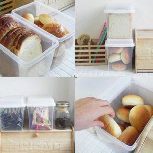 일본 깔끔한 빵(브래드) 보관 케이스(식빵,모닝빵,식재료,소품 수납가능)