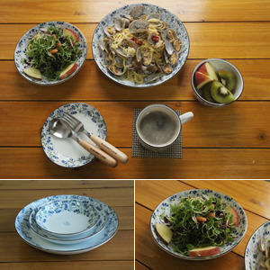 일본 NICOTT 미도리 꽃잎 원형접시 소,중,대 (앞접시,샐러드,파스타,볶음밥 플레이트)