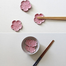 일본 도자기 핑크 벚꽃 젓가락 받침 (사랑스럽고 이쁨)
